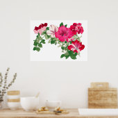 Mallow bloem, Japanse kunst Poster (Keuken)