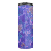 Mallow Bloom, Malva Flowers Floral Painting Paars Thermosbeker (Achterkant)