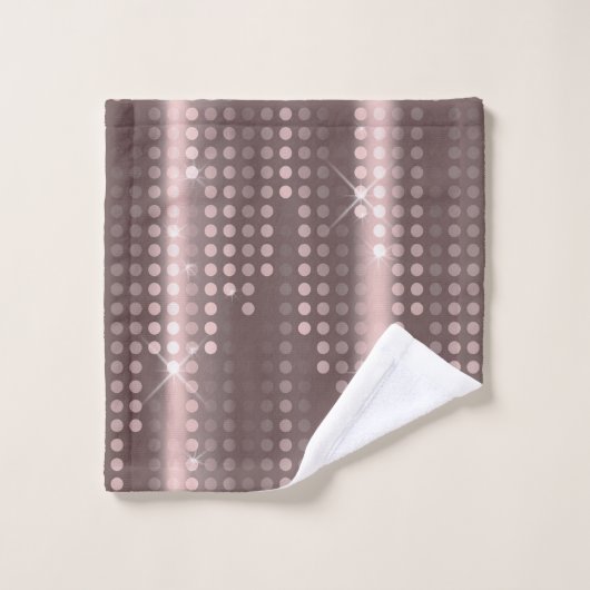 Mallow Gray Roos Gold polka dots matrix Bad Handdoek (Wasdoekje)