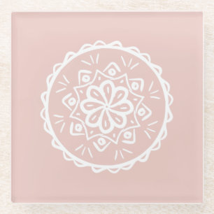 Mallow Mandala Glazen Onderzetter