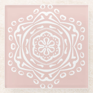 Mallow Mandala Glazen Onderzetter