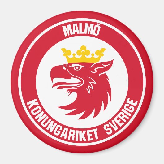 Malmö Round Emblem Magneet (Voorkant)