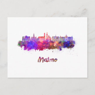 Malmo skyline in waterverf briefkaart