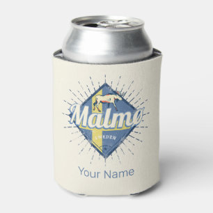 Malmo Zweden Retro Flag  Moose Souvenir Blikjeskoeler