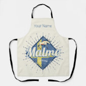 Malmo Zweden Retro Flag  Moose Souvenir Schort (Voorkant)