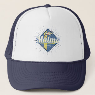 Malmo Zweden Retro Flag  Moose Souvenir Trucker Pet