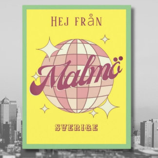 Malmö Zweden Sverige retro kleurrijk Briefkaart