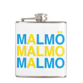 MALMO Zweedse vlag Heupfles (Voorkant)