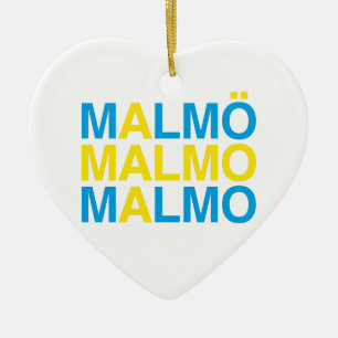 MALMO Zweedse vlag Keramisch Ornament