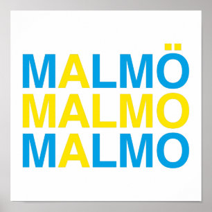 MALMO Zweedse vlag Poster
