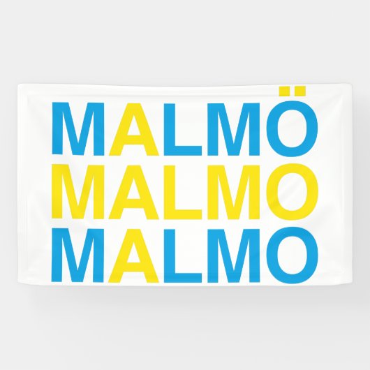 MALMO Zweedse vlag Spandoek (Horizontaal)