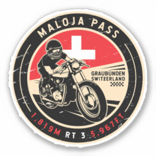 Maloja Pass Zwitserland Motorfiets Sticker