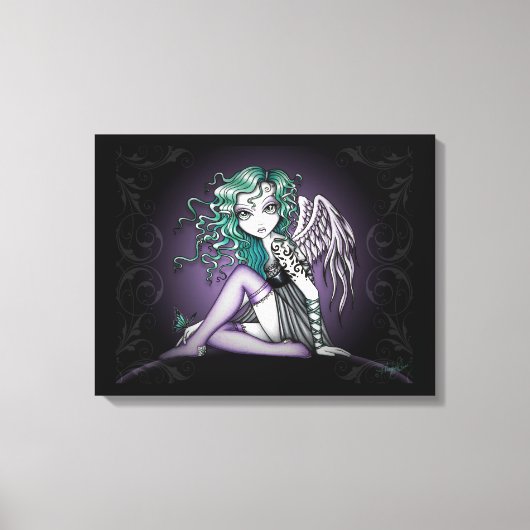 "Malory" Schattige Groen Tattoo Angel Canvas Print (Voorkant)
