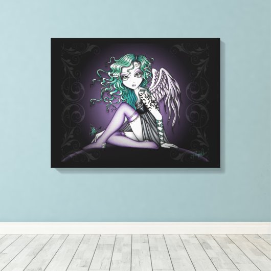 "Malory" Tatouage vert mignon toile Angel Imprimer (Insitu (Plancher de Bois))