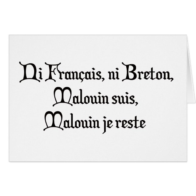 Malouin de BREIZH LA BRETAGNE GRANDE-BRETAGNE (Devant horizontal)