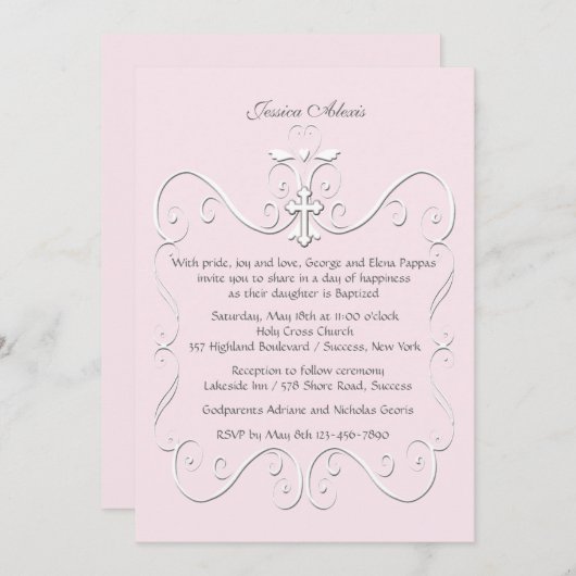 Mals Hart Roze (5x7) Religieuze uitnodiging (Voorkant / Achterkant)