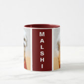 Malshi Chien Maroon Mug Personnalisé (Centre)