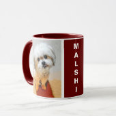 Malshi Chien Maroon Mug Personnalisé (Devant gauche)