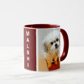 Malshi Chien Maroon Mug Personnalisé (Devant droit)