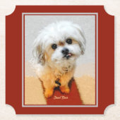 Malshi Dog Maroon Paper Onderzetters (Voorkant)