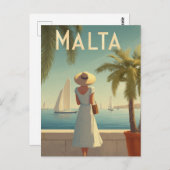 Malta 50s vintage briefkaart (Voorkant / Achterkant)