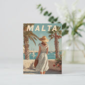 Malta 50s vintage travel briefkaart (Staand voorkant)