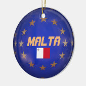 Malta - Aangepaste kerstversiering EU-vlag Keramisch Ornament (Links)
