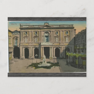 Malta - Bibliotheek, Vintage Briefkaart