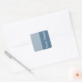 Malta Blue Wave Chevron met naam Vierkante Sticker (Envelop)