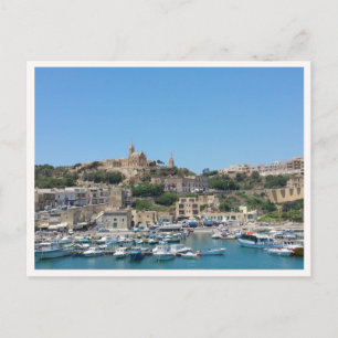 Malta Eiland Gozo Veerhaven Foto Briefkaart