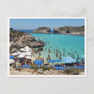 Malta Eiland Zomer Strand Foto Briefkaart