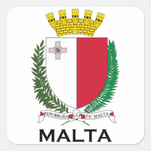 MALTA - embleem/wapen/symbool/vlag Vierkante Sticker