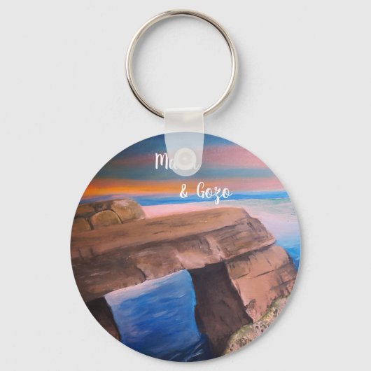 Malta en Gozo souvenir Button Sleutelhanger (Voorkant)