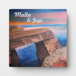 Malta en Gozo Souvenir Tabletop Plaque met Easel Fotoplaat