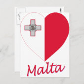 Malta Flag Heart Briefkaart (Voorkant / Achterkant)