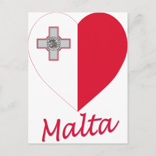 Malta Flag Heart Briefkaart