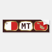 Malta Flag Map Code Bumper Sticker (Devant)