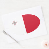 Malta Flag Oval Sticker (Envelop)