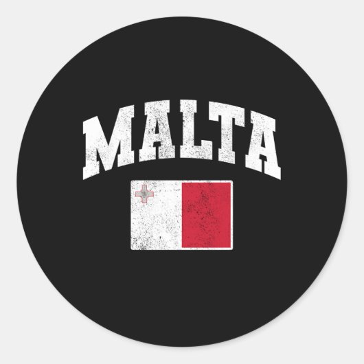 Malta Flag Throwback Ronde Sticker (Voorkant)