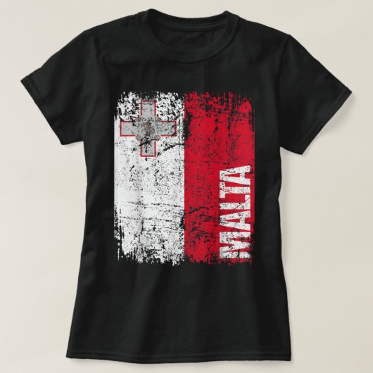 MALTA Flag Verstoorde MALTA T-shirt (Design voorkant)