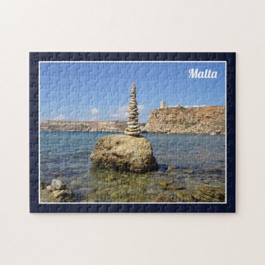 Malta Għajn Tuffieħa Bay Mediterranean Sea Shore Legpuzzel (Horizontaal)