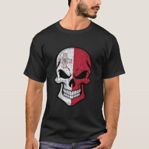 Malta glimlacht schedelvlag t-shirt