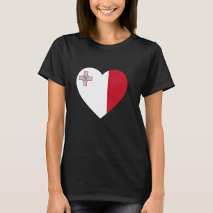 Malta Hart Vlag Patriottisch Land T-shirt