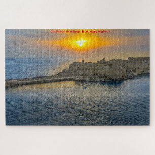 Malta Haven Zonsondergang. Legpuzzel