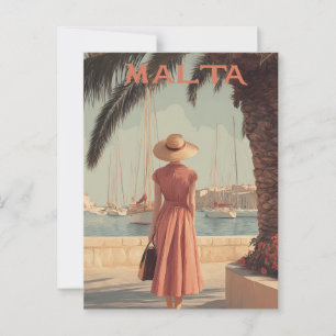 Malta jaren 50 vintage reis briefkaart