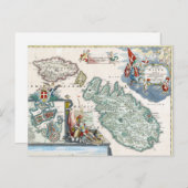 Malta - kaart 1720 (Voorkant / Achterkant)