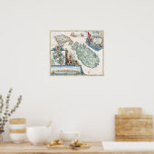 Malta - kaart 1720 poster (Keuken)