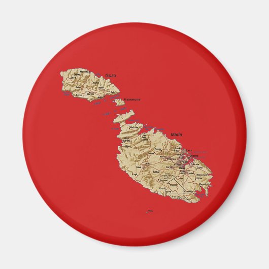 Malta Kaart Magneet (Voorkant)