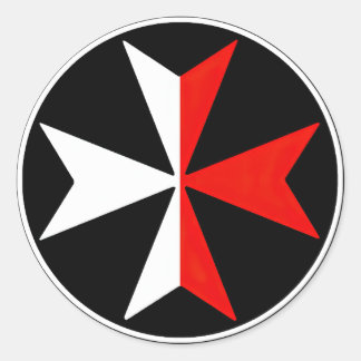 Malta Knights Cross Sticker Wit en Rood Maltees