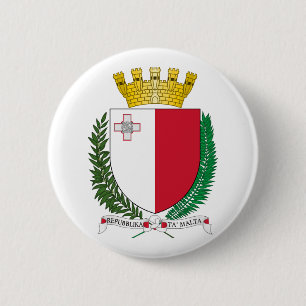Malta landswapen symbool embleem vlag ronde button 5,7 cm